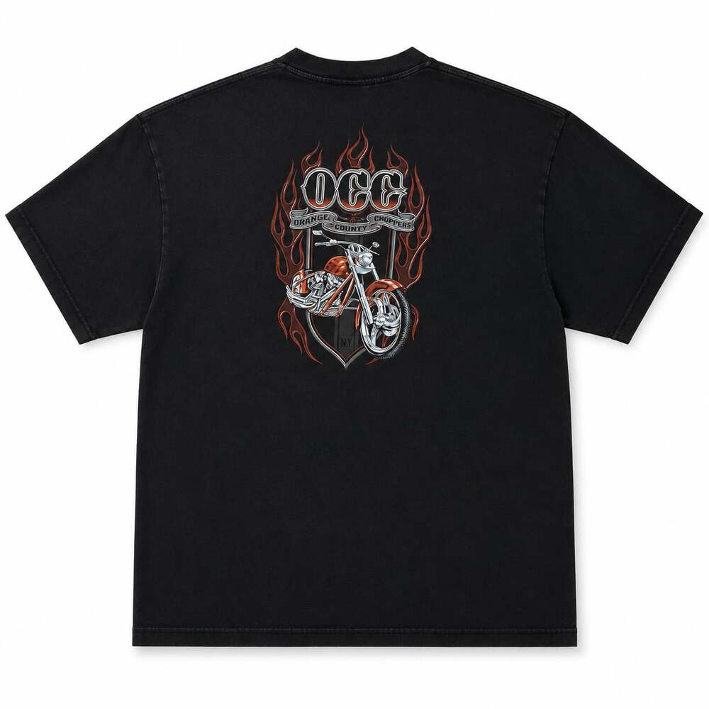 Orange County Choppers OCC Motorcycle Flame Graphic T-Shirt